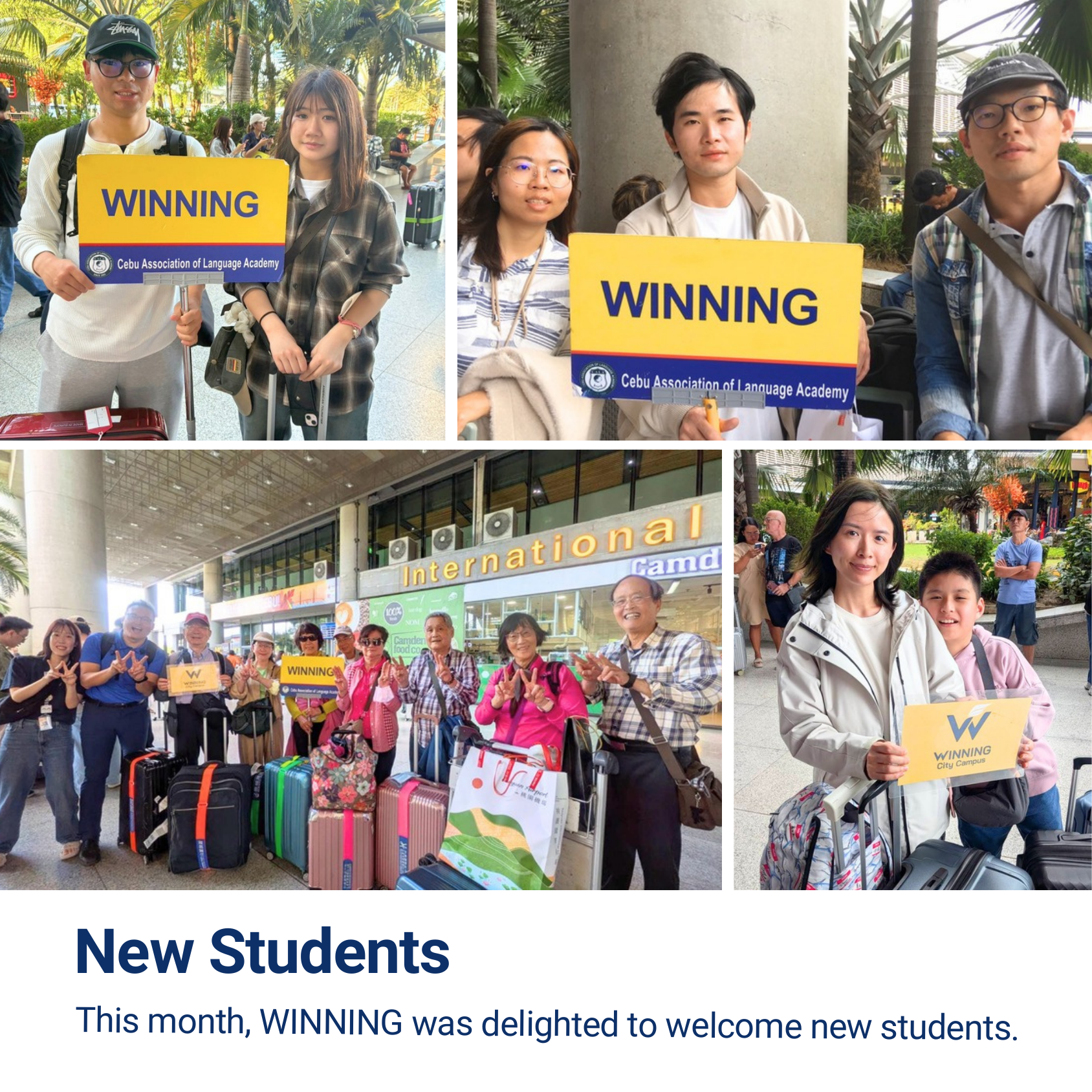 New students joining Winning English Academy from various countries