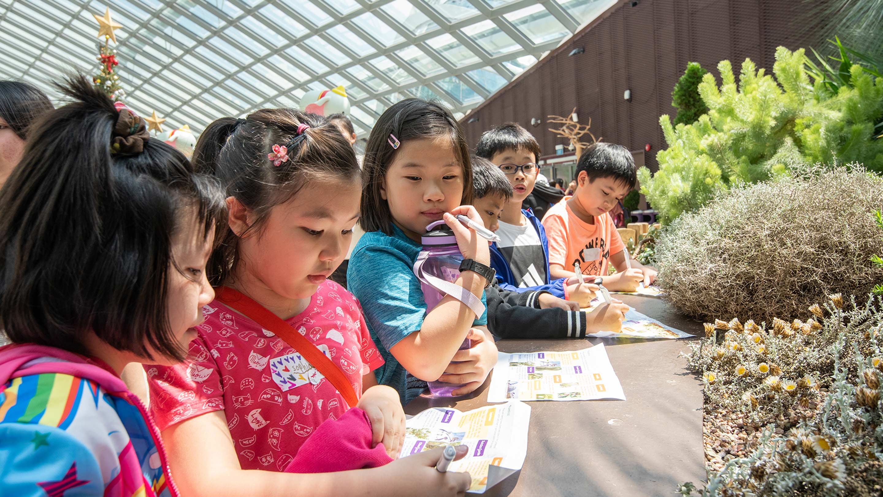 Students on a learning excursion at Gardens by the Bay Singapore - Winning English International Camp 2026 field trip